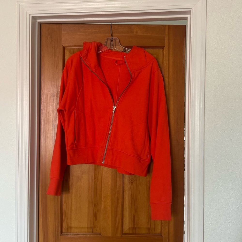 Lululemon Scuba full zip oversized hoodie cropped orange
